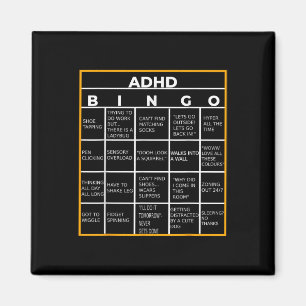 Adhd Bingo Funn Magnet
