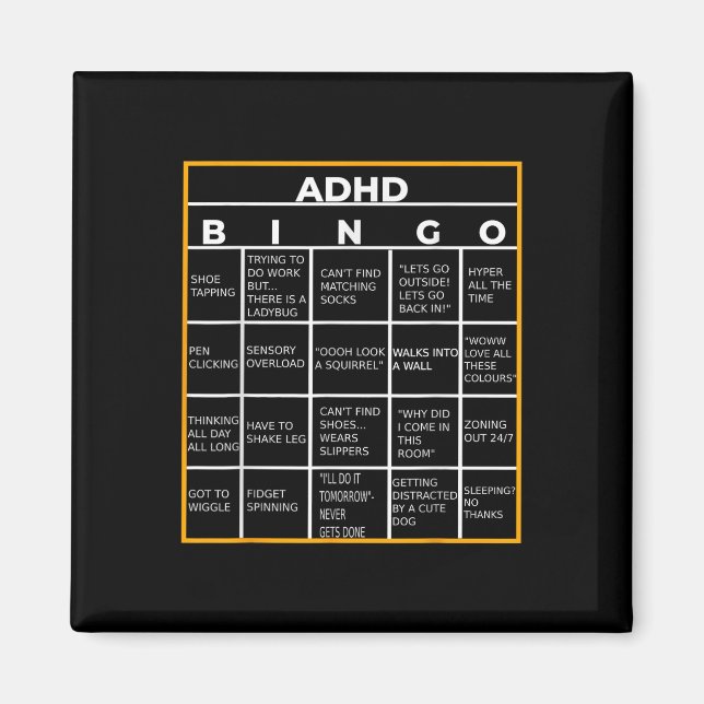 Adhd Bingo Funn Magnet (Framsidan)