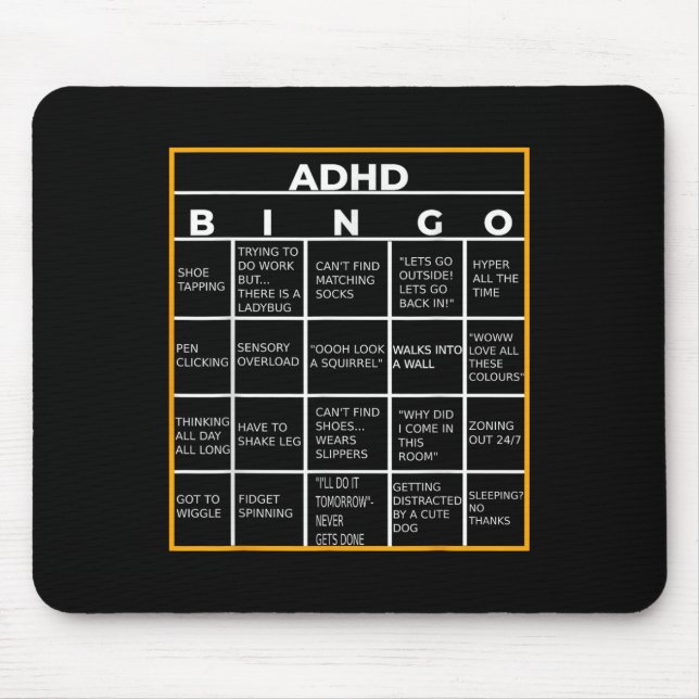 Adhd Bingo Funn Musmatta (Framsidan)