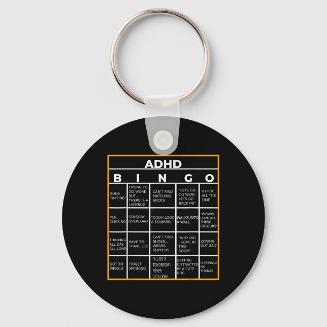 Adhd Bingo Funn Nyckelring (Framsida)