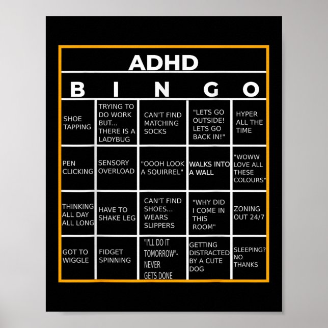 Adhd Bingo Funn Poster (Framsidan)