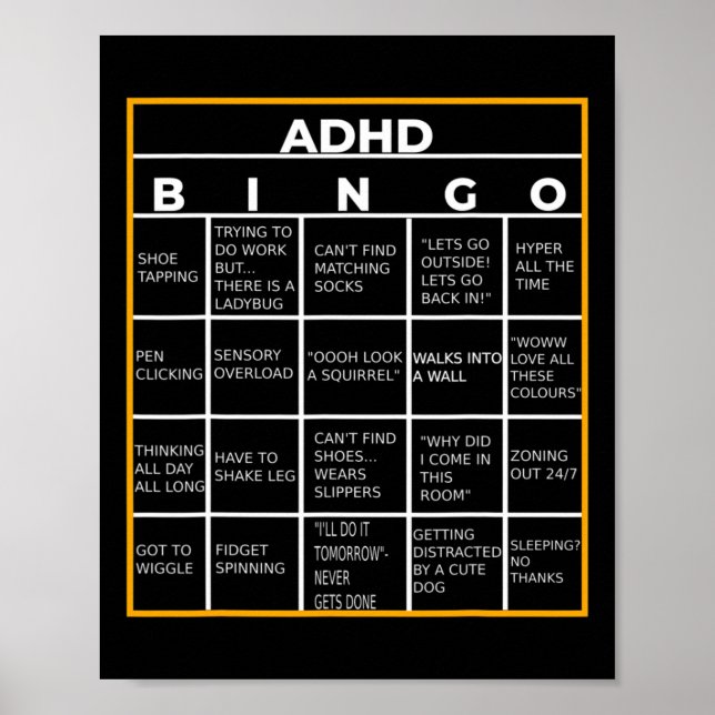 Adhd Bingo-Roligten Poster (Framsidan)