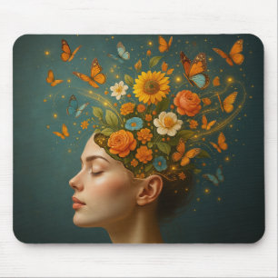 ADHD Blommigt Mind Bloom Butterfly Mouse Pad Musmatta