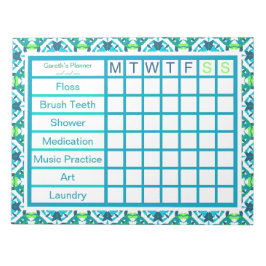 ADHD Boy's Manar's Weekly Checklist Reminder Plann Anteckningsblock