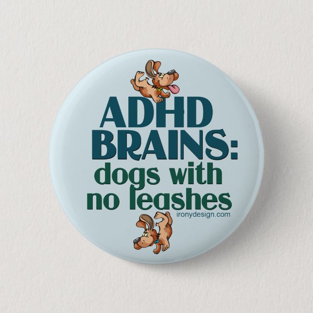 ADHD BRAINS (blå) Knapp (Framsida)
