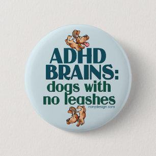 ADHD BRAINS (blå) Knapp