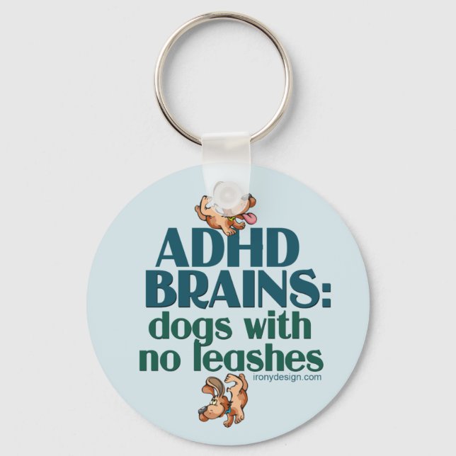 ADHD BRAINS (blå) Nyckelring (Framsida)