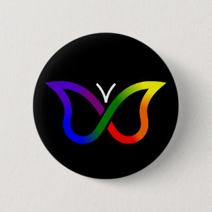 ADHD Butterfly Neurodiversity Button Badge (svart) Knapp