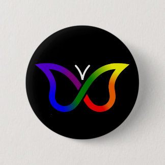 ADHD Butterfly Neurodiversity Button Badge (svart) Knapp