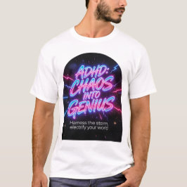 ADHD Chaos Into Genius Neon Motivational Quote T Shirt