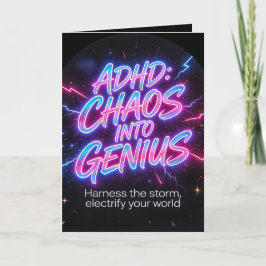 ADHD Chaos Into Genius Neon Motivational Quote  Tack Kort