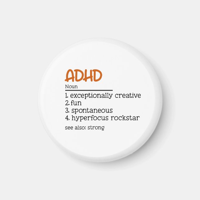 ADHD Definition Neurodiversity Awareness Magnet (Framsidan)