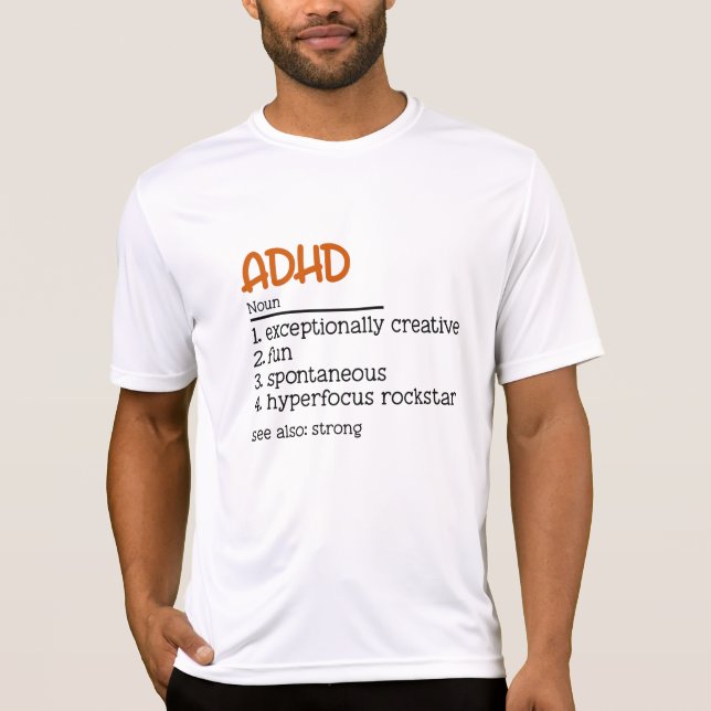 ADHD Definition Neurodiversity Awareness T Shirt (Framsida)