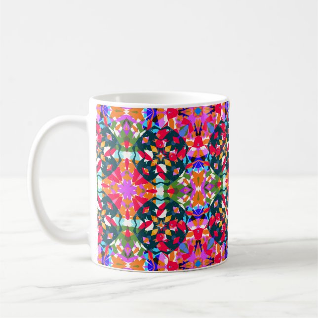 ADHD Dopamin Boost Positivity Mönster Colorful Kaffemugg (Vänster)
