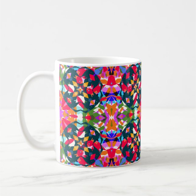 ADHD Dopamin Boost Positivity Mönster Colorful Kaffemugg (Vänster)