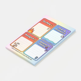ADHD Eisenhower Matrix Uppgift Organizer 4x6 Kort Post-it Block