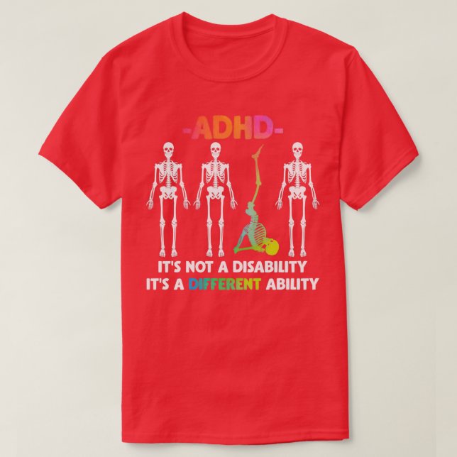 ADHD ej funktionsnedsättning Olika funktioner Skel T Shirt (Design framsida)