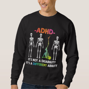 ADHD Ej funktionsnedsättning Skeleton med olika f Lång Ärmad Tröja