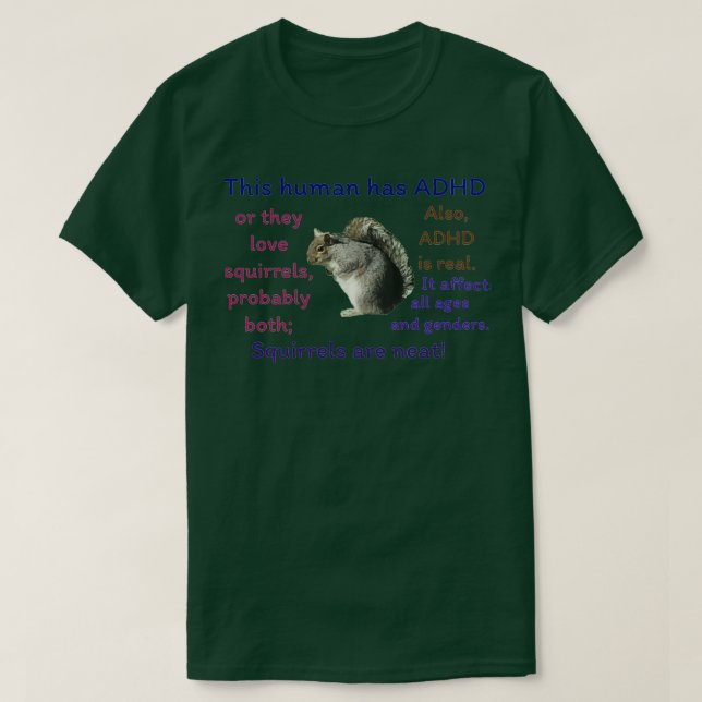 ADHD-ekorre 1 T Shirt (Design framsida)