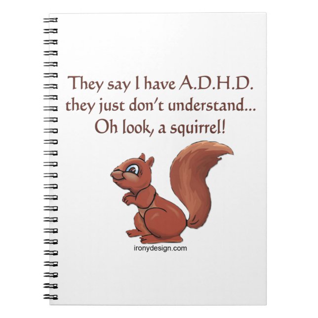 ADHD-ekorrehumor Anteckningsbok (Framsidan)