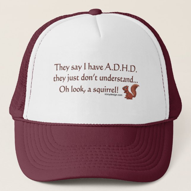 ADHD-ekorrehumor Truckerkeps (Framsida)