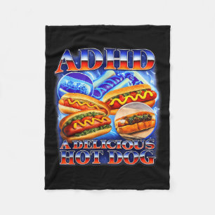 Adhd en läcker het korv rolig gen z-meme rå fleecefilt