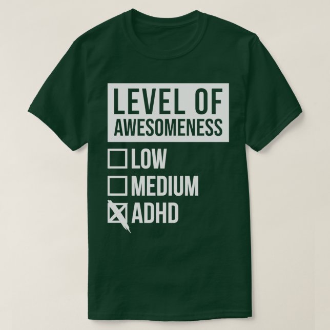 ADHD-funktionell bildnivå för ADHD för kvinnor T Shirt (Design framsida)