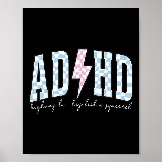 Adhd Funny Mental Health - överstimulerad medveten Poster (Framsidan)