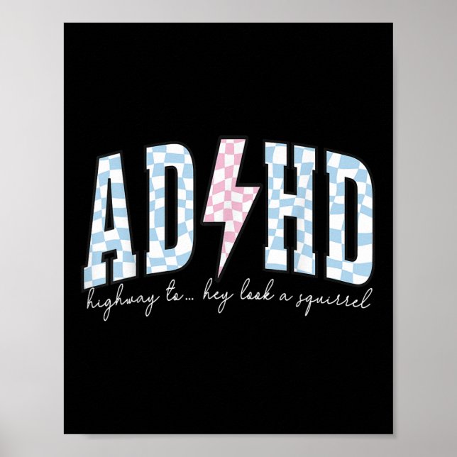 Adhd Funny Mental Health - överstimulerad medveten Poster (Framsidan)