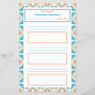 ADHD Girl's Goal Habit Tracker Tally Chart Fridge Flygblad