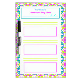 ADHD Girl's Goal Habit Tracker Tally Chart Fridge Skrivtavla
