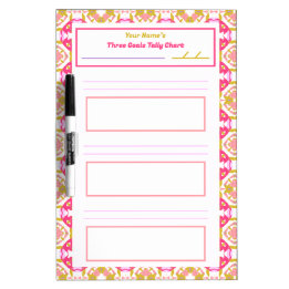 ADHD Girl's Goal Habit Tracker Tally Chart Fridge Skrivtavla
