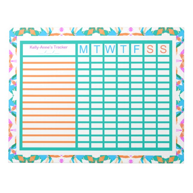 ADHD Girl's Weekly Tracker Project Planner Anteckningsblock (Framsida)