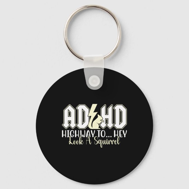 Adhd Highway till Hej, se lustigt Älskare Pet Nyckelring (Framsida)