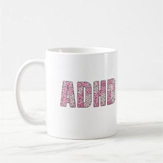 ADHD-hjärnans bokstäver - Rosa & Beige Anatomi Tex Kaffemugg