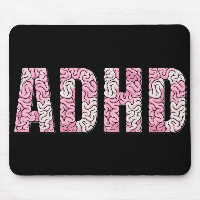 ADHD-hjärnans bokstäver - Rosa & Beige Anatomi Tex Musmatta (Framsidan)