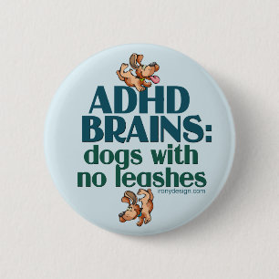 ADHD-HJÄRNOR (blått) Knapp
