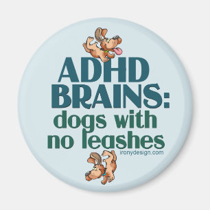 ADHD-HJÄRNOR (blått) Magnet