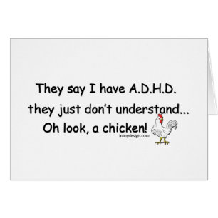 ADHD-hönahumor Hälsningskort