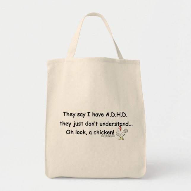 ADHD-hönahumor Tygkasse (Framsidan)