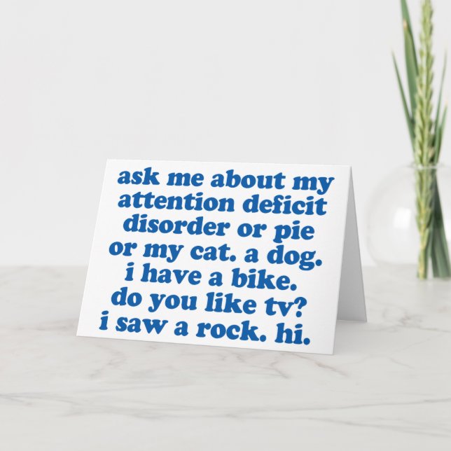 ADHD-humorcitationstecken Kort (Framsida)