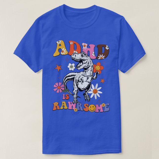 ADHD Is Awesome Boys Girls ADHD Awareness Dinosaur T Shirt (Design framsida)
