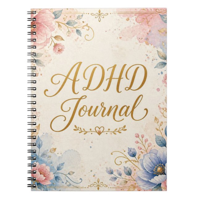 ADHD Journal – Modern Floral Anteckningsbok (Framsidan)
