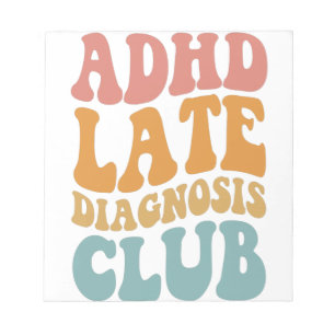 ADHD Klubb för sen diagnos Funny Neurodiversity Gi Anteckningsblock