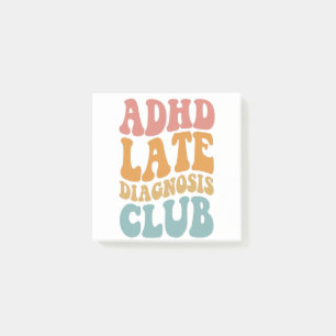 ADHD Klubb för sen diagnos Funny Neurodiversity Gi Post-it Block
