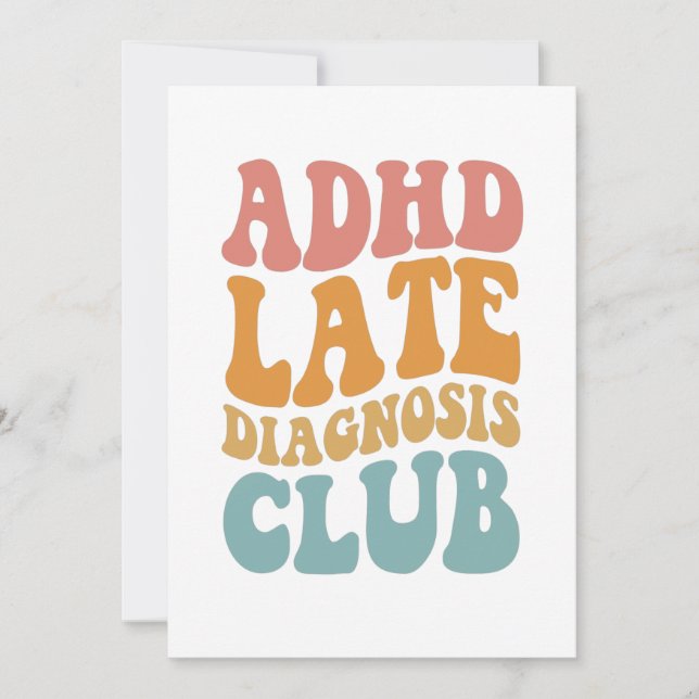 ADHD Klubb för sen diagnos Funny Neurodiversity Gi Tack Kort (Framsida)