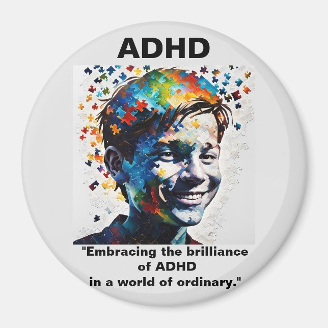 ADHD Living The Brilliance of ADHD-märke Magnet (Framsidan)