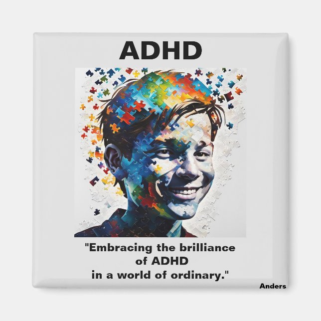 ADHD Living The Brilliance of ADHD-märke Magnet (Framsidan)