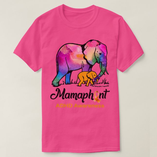 ADHD Mamma Elephant Mamaphant ADHD Awareness T Shirt (Design framsida)