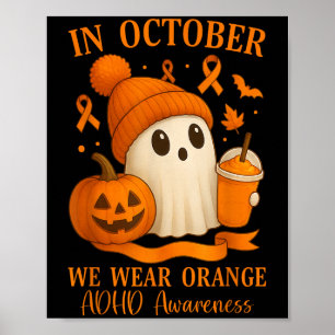ADHD-medvetenhet i oktober Vi bär orange Halloween Poster